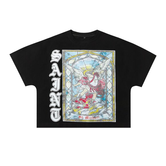 Billionaire Studios Religious Style Saint Michael Graphic T Shirt